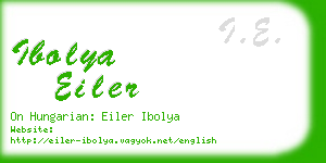 ibolya eiler business card